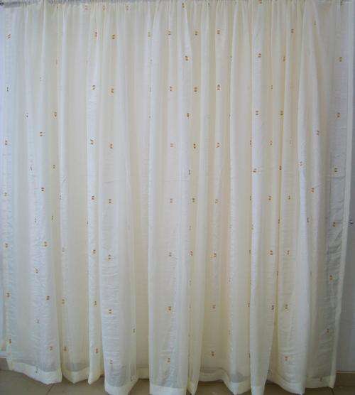 VOILE CURTAINS **block crush****** 5M x 230CM ***** CREAM