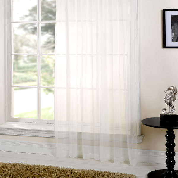 PLAIN SHEER VOILE CURTAIN  ** 5m x 230cm **  MADNESS !!! *READY TO HANG! WHITE or CREAM.