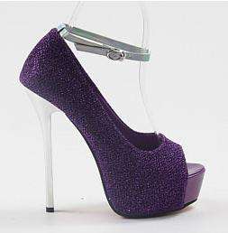 Open Toe Stiletto Heels in Purple, Blue, Grey (Size 2.5 - 6)