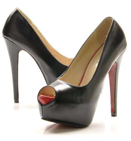 The Open Toe Platform Pump in Black (Size 2.5 - 6)
