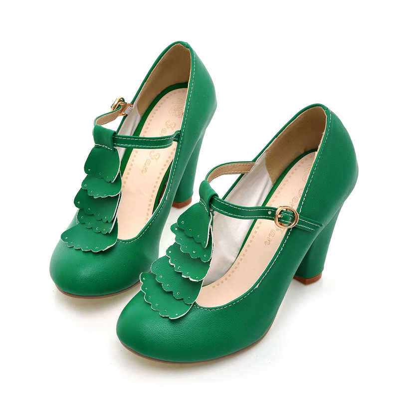 Victorian T-Bar Medium Heels - 3 Colours