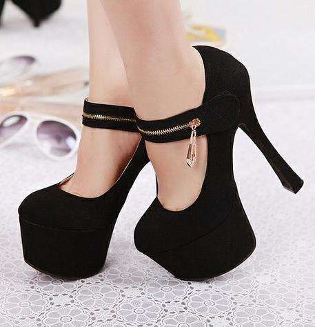 15.5 cm High Heel Platforms in Black