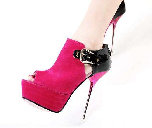 Designer Booties in Pink with Pencil Heel