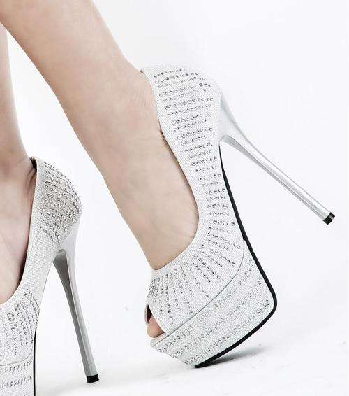 Designer Open Toe Heels with Diamante - 3 Colours