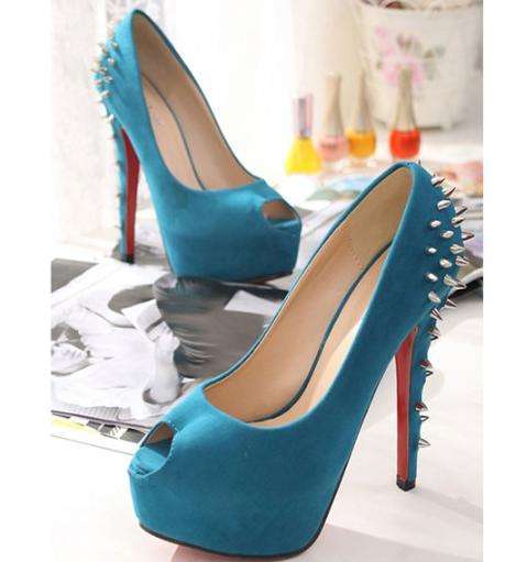 ! NEW ! Peep Toe Heels with Spikes - 3 Colours