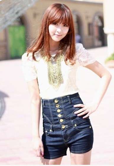 High Waist Jean Shorts