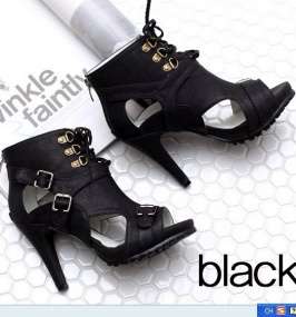 Belt Buckle Black Sandal