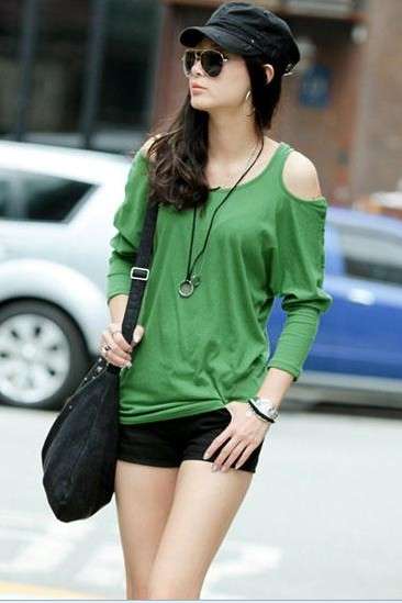 Green Cotton Leisure T-shirt