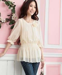 Pleated Chiffon Blouse Light Yellow