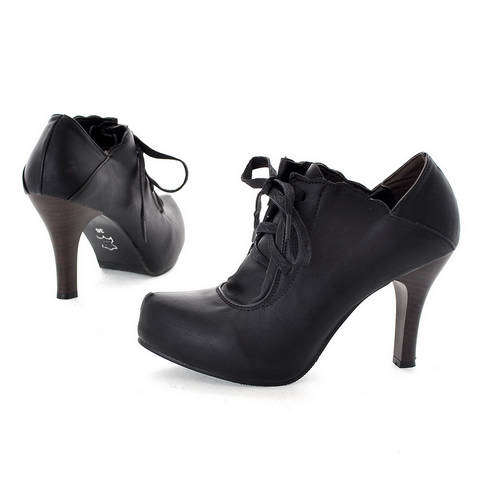 !!Popular!! Designer Lace-Up Short Boot Black ( Size 2 - 8 )