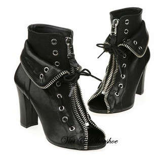 !!!LIMITED!!! Biker Style Open Toe Ankle Boot( Size 3 )