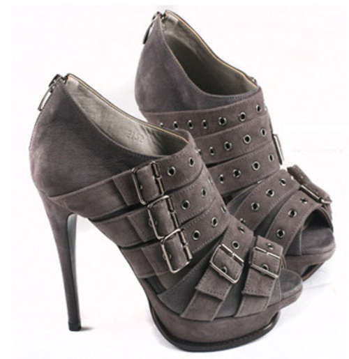 !!NEW!! Multi Buckle Designer Heels Grey ( Size 2.5 - 6 )