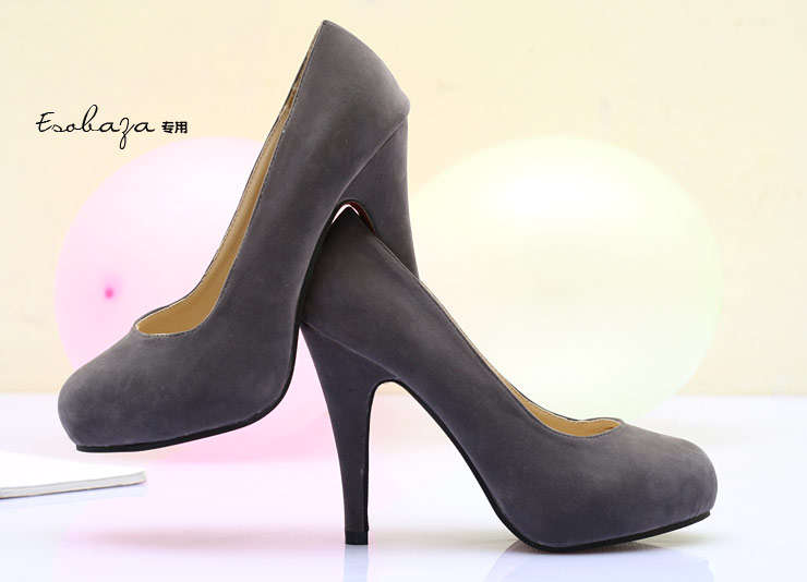 Classic Sued Heels in Grey (Size 2 - 8)