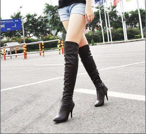 !!NEW!! 2 Ways To Wear Tall Heeled Boots in Black PU (2 - 8)