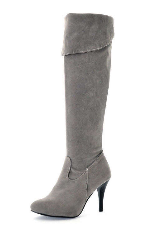 !!NEW!! 2 Ways To Wear Tall Heeled Boots in Frosted Grey (2 - 8)