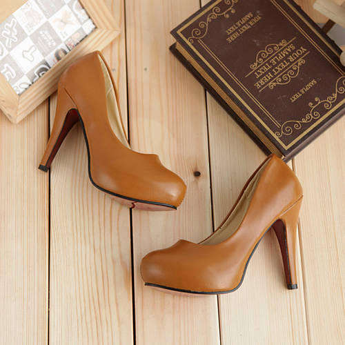 Hidden Platform Pumps in Tan (Size 2-8)