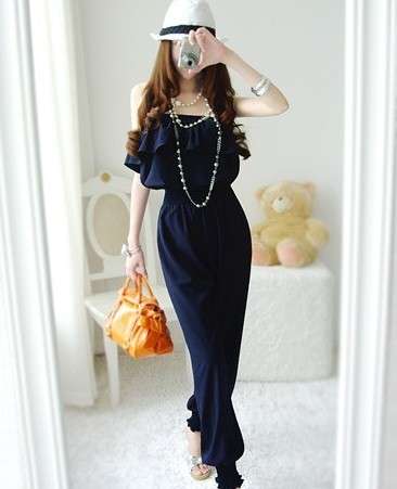 !!!NEW!!!  Navy Blue Lotus Tube Jumpsuit (M)