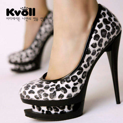 !!! NEW !!! Designer Black and White Leopard Print 13cm Heels (Size 2 - 6)