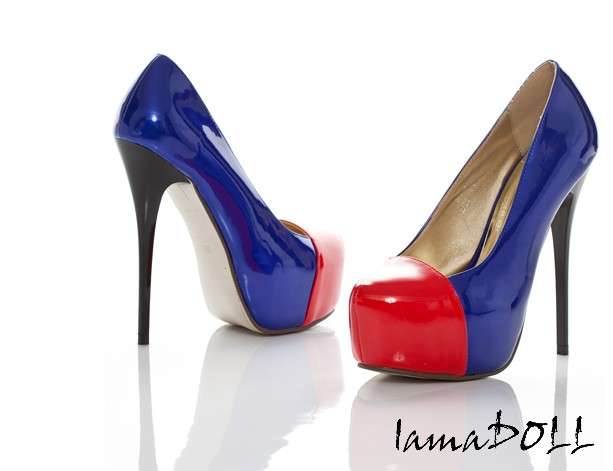 !!!NEW!!! Blue and Red Double Colour Pumps with 12cm Heels ( Size 2 - 5 )