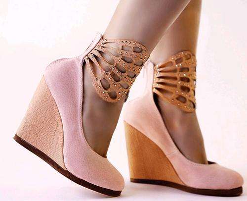 !!!NEW!!! Designer Wedges in Genuine Leather Pink ( Size 2 - 6 )