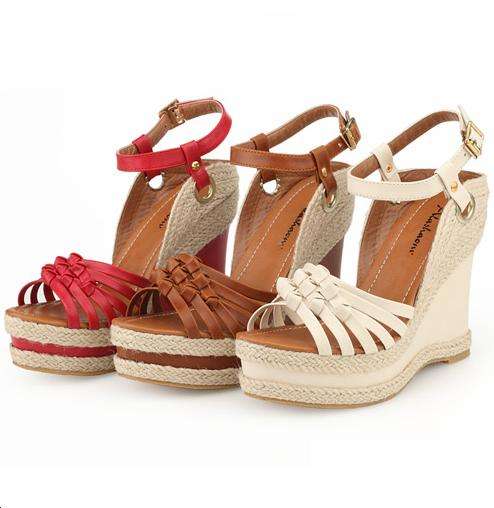 !!!NEW!!! Summer 11cm High Wedge Sandals in Tan / Red / Cream ( Size 2.5 - 6 )