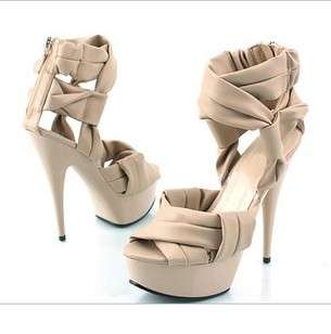 Bandage High Heel Sandals in Nude