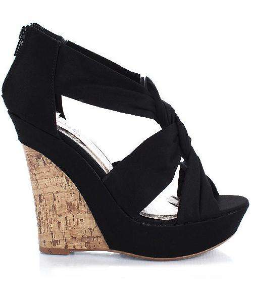 *SPRING 2011* Cute Wedges in Black / Camel (Size 2.5 - 6)