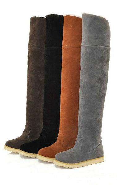 !!! HOT !!! Thigh High Snow Boots in Black, Brown, Grey, Tan ( Size 2 - 6.5 )