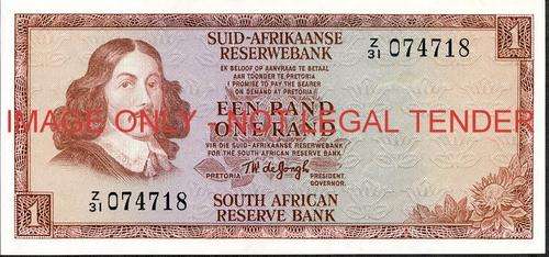 TW de Jongh Third Issue One Rand Replacement Z31  unc condition