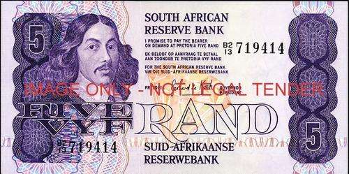 GPC de Kock Second Issue Five Rand Prefix B2/13 unc condition