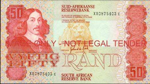 GPC de Kock Third Issue Fifty Rand Replacement XX unc condition (very scarce)