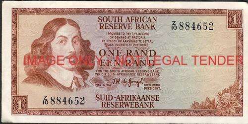 TW de Jongh First Issue One Rand Replacement Z10 884652 vf condition