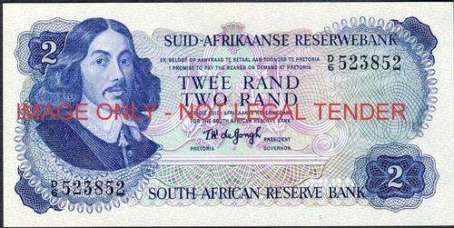TW de Jongh Second Issue Two Rand Prefix D 6 unc condition