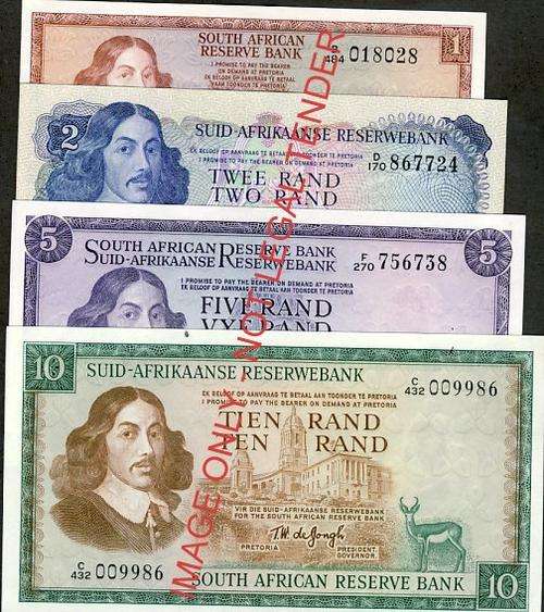 TW de Jongh Third Issue Set of Banknotes unc condition