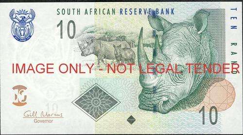 Gill Marcus First Issue Ten Rand  Prefix  AJ unc condition