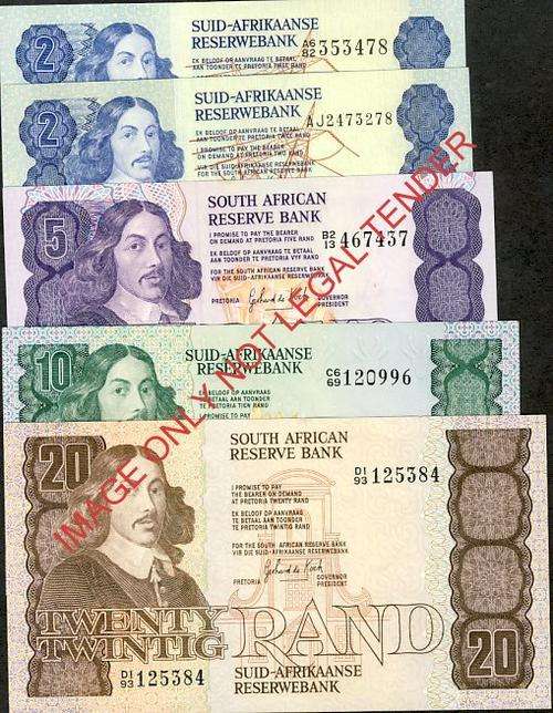 GPC de Kock Second Issue Full Set of Banknotes unc condition