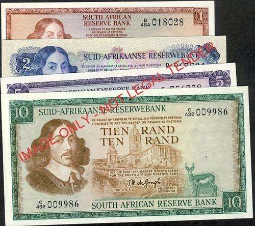 TW de Jongh Third Issue Set of Notes unc condition