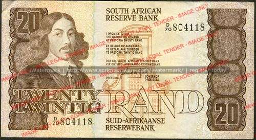 GPC de Kock First Issue Twenty Rand Prefix D70 vf condition (very scarce)