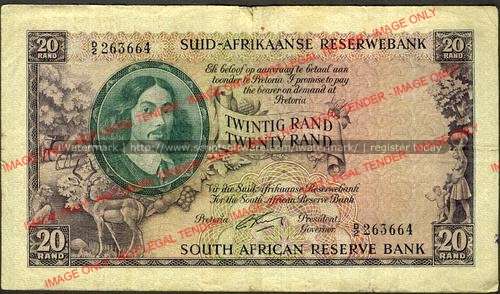 G Rissik First Issue Twenty Rand  prefix D/2 263664 vg condition (only 750 000 printed)