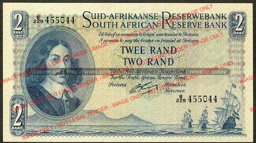 G Rissik First Issue Two Rand Prefix B229 unc condition