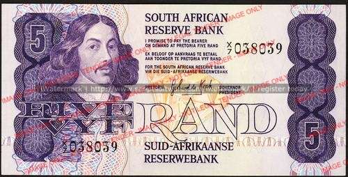 GPC de Kock Second Issue Five Rand Replacement X7 unc condition