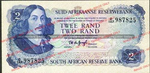 TW de Jongh Third Issue Two Rand Prefix D147 unc condition