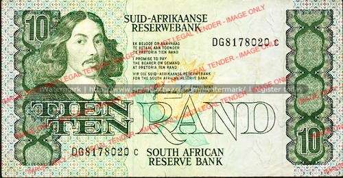 GPC de Kock Third Issue Ten Rand Prefix DG vf condition