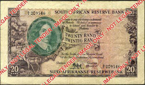 MH de Kock Fourth Issue Twenty Rand Prefix D/1 209546 f condition