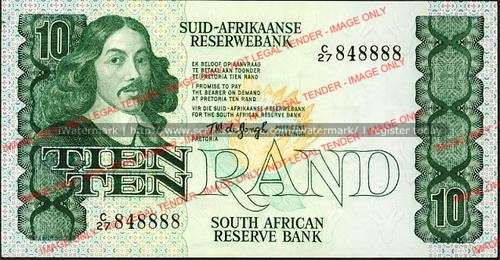 TW de Jongh Fourth Issue Ten Rand Prefix C27 ef condition