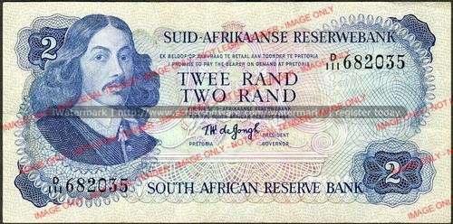 TW de Jongh Second Issue Two Rand prefix D111 vf condition