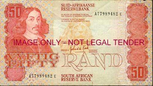 GPC de Kock Third Issue Fifty Rand Prefix AT f condition