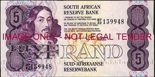 GPC de Kock Third Issue Five Rand Prefix B7/22 vf condition