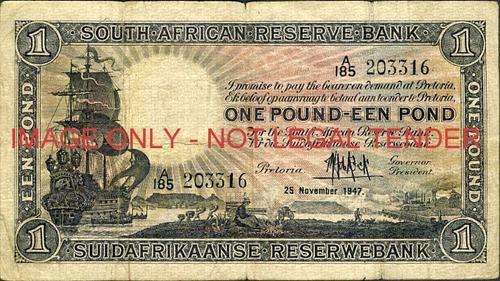 MH de Kock First Issue One Pound Prefix A185 vg condition