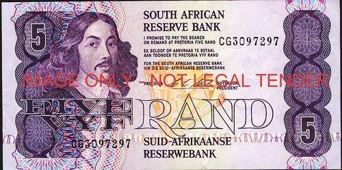 CL Stals First Issue Five Rand Prefix CG vf condition
